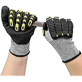 GOL-SIV Impact Protection Gloves,Level5 Cut Resistant Work Gloves,Nitrile Coated Heavy Duty Work Gloves, Anti Vibration Gloves For Men,Women(1Pair,Large)