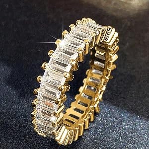 5 Style Inlay Zirconia Eternity Engagement Rings for Women Wedding Half Eternity Rings Jewelry Gifts