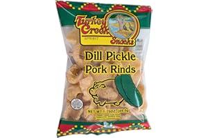 Turkey Creek - America's Best, offers a 12-Bag Case Pack of its Dill Pork Rinds. These Pork Cracklin Chips (Chicharrones) are a packed in 12 individual 2.0 oz bags. (Dill)