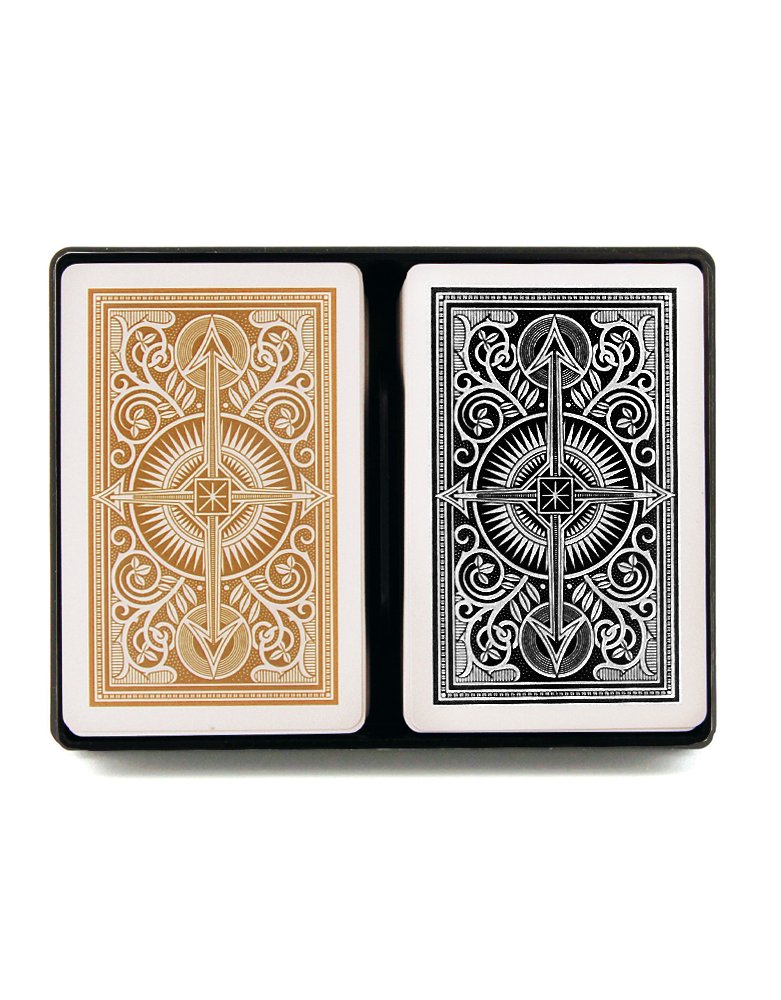 KEM Arrow Poker Size Playing Cards 2 deck set Black and Gold, Wide Jumbo Index 783719778148 eBay