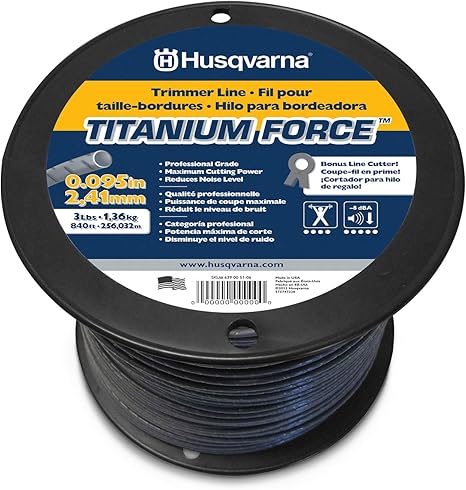 Husqvarna 639005106 Titanium Force String Trimmer Line 095 Inch By 3 Pound Spool Amazon Ca Patio Lawn Garden