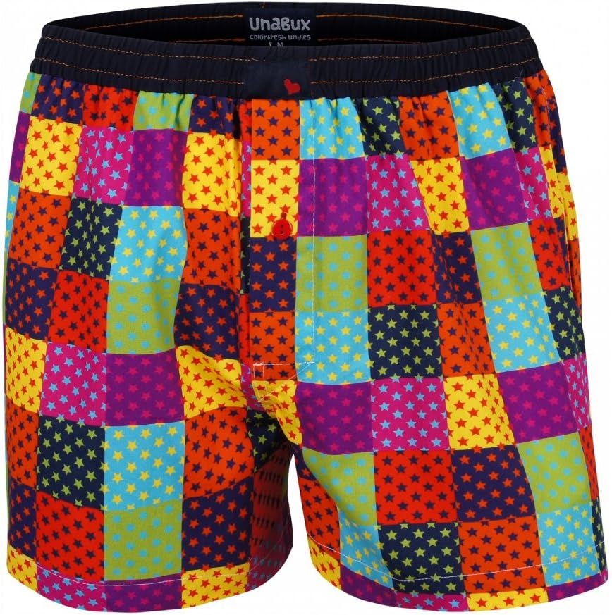 UNABUX Boxer Shorts - Colourful Undies Designer Boxers Trunks Underwear (Unisex) SIZE M