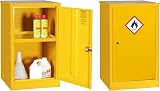 Safe Industrial COSHH Cabinet 1 Shelf 10L Metal Chemical Storage Hi-Vis Yellow view 1