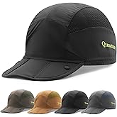 QUNATURE Foldable Cycling Cap, Breathable Helmet Liner with Sun Visor, Sun Protection Running Hat for Men Women Under Helmet