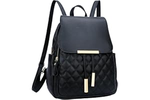 KKXIU Quilted Trendy Leather Backpack Purse for Women Teen Girls Ladies Shoulder Travel Daypacks Bags