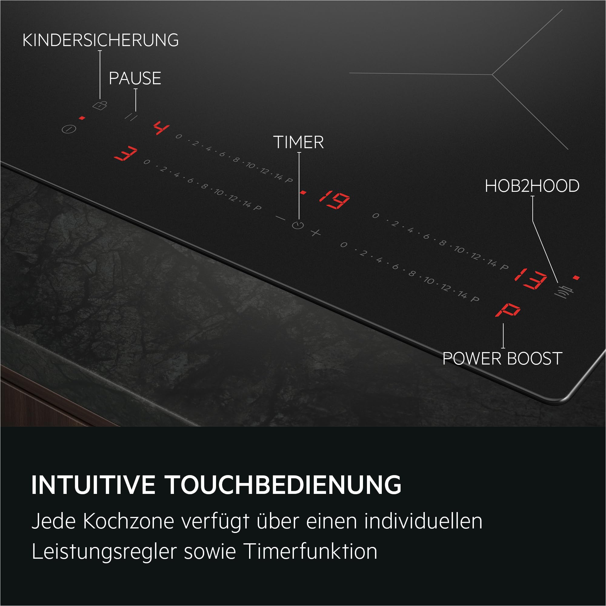 AEG Induktionskochfeld Autark 60 cm, Made in Germany, 4 Flex-Kochzonen mit kratzresistenter SaphirMattSE-Oberfläche, Bräterzone für mehr Flexibilität, Powerfunktion,Timer, Rahmenlos, Touch, TO64IC0FIT 5