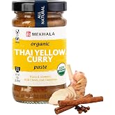 Mekhala Organic Thai Yellow Curry Paste, 3.53oz | Mekhala Organic Thai Yellow Curry Paste. VEGAN. GLUTEN-FREE. NO ADDED SUGAR. Versatile. Mild Heat (3.53oz)