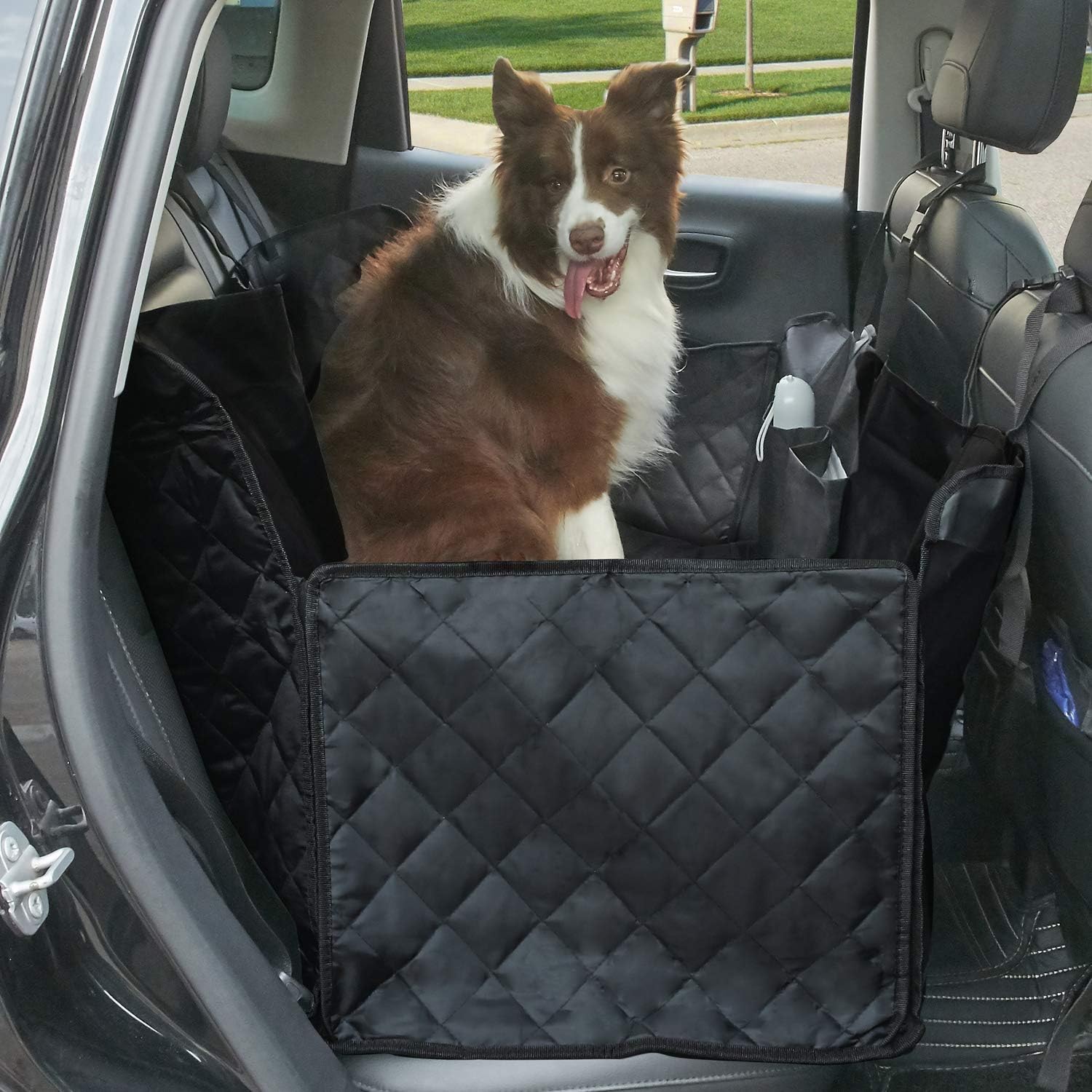 Premium Quality Car Seat Cover for Dogs Waterproof with Door Protection,Nonslip Scratch Proof 600D Washable Pet Back Seat Cover. 3-in-1 Car Seat Protector
