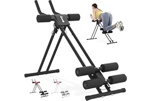GUUG Ab Machine Abdominal Stomach Workout: Adjustable Ab Trainer Machine Ab Cruncher Core Strength Training Equipment for Home Gym Foldable for Women and Men