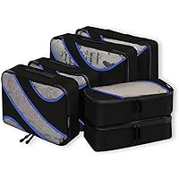 Bagail 6 Set Packing Cubes,3 Various Sizes Travel Luggage Packing Organizers