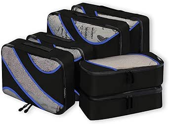 Bagail 6 Set Packing Cubes,3 Various Sizes Travel Luggage Packing Organizers