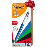 BIC 4-Color Original Retractable Ball Pens, 12-Count in Assorted Ink | holiday Stocking Stuffers, Four Ink Colors, 1.0 mm Medium Point, Color-Coded Notes and Planning
