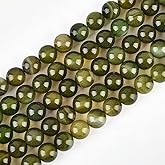 Round 10mm Green Agate Onyx Semi Precious Gemstone Loose Beads for Jewelry Making 15‘’(38pcs/Strand)