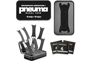Pneuma Nasal Strips – Performance Competiton Plus – Nose Strips for Breathing Extra Strength Athletic Nose Strips & Nasal Strips for Running to Enhance Oxygen Intake (Black – Men’s Fit)