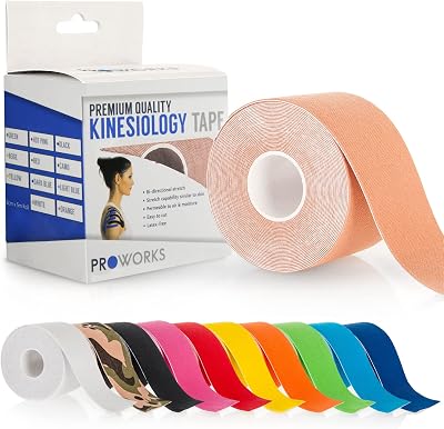 Proworks Kinesiology Tape 5 Metre Roll Elastic Muscle Support for Exercise
