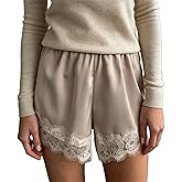 Women Lace Satin Shorts Silk Y2k Elastic Waist Mini Shorts Coquette Aesthetic Boxer Slip Pettipants French Knickers
