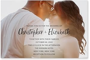 Weddingstar Custom Printed Photo Wedding Invitations - Handwritten Elegance - Horizontal (Pack of 120)