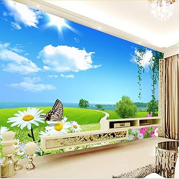 Zyzdsd Personalizado Foto 3d Papel De Pared Cielo Azul Nubes