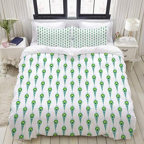 Mobeiti Vector Colorful Peacock Feathers Seamless Pattern