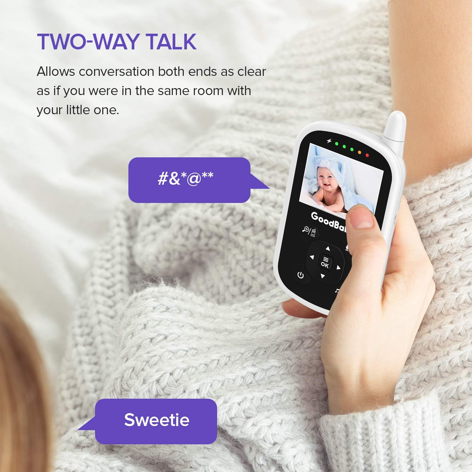 Video Baby Monitor with Camera and Audio - Auto Night Vision,Two-Way Talk, Temperature Monitor, VOX Mode, Lullabies, 960ft Range and Long Battery Life: Camera & Photo