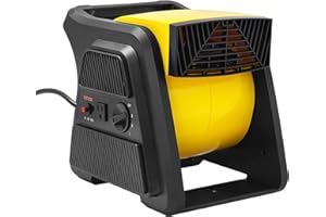 VEVOR Pivoting Utility Fan, 600 CFM High Velocity Floor Blower for Drying, Cooling, Ventilating, Exhausting, 300° Blowing Angle Air Mover, Portable Carpet Dryer Fan for Home, Work Shop