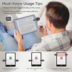 [2 Clips] Finger Ring Page Turner for