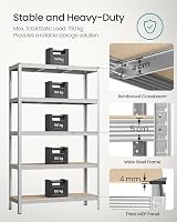 SONGMICS 5-Tier Steel Shelving Unit 60 x 120 x 200 cm Boltless 750 kg Silver view 3