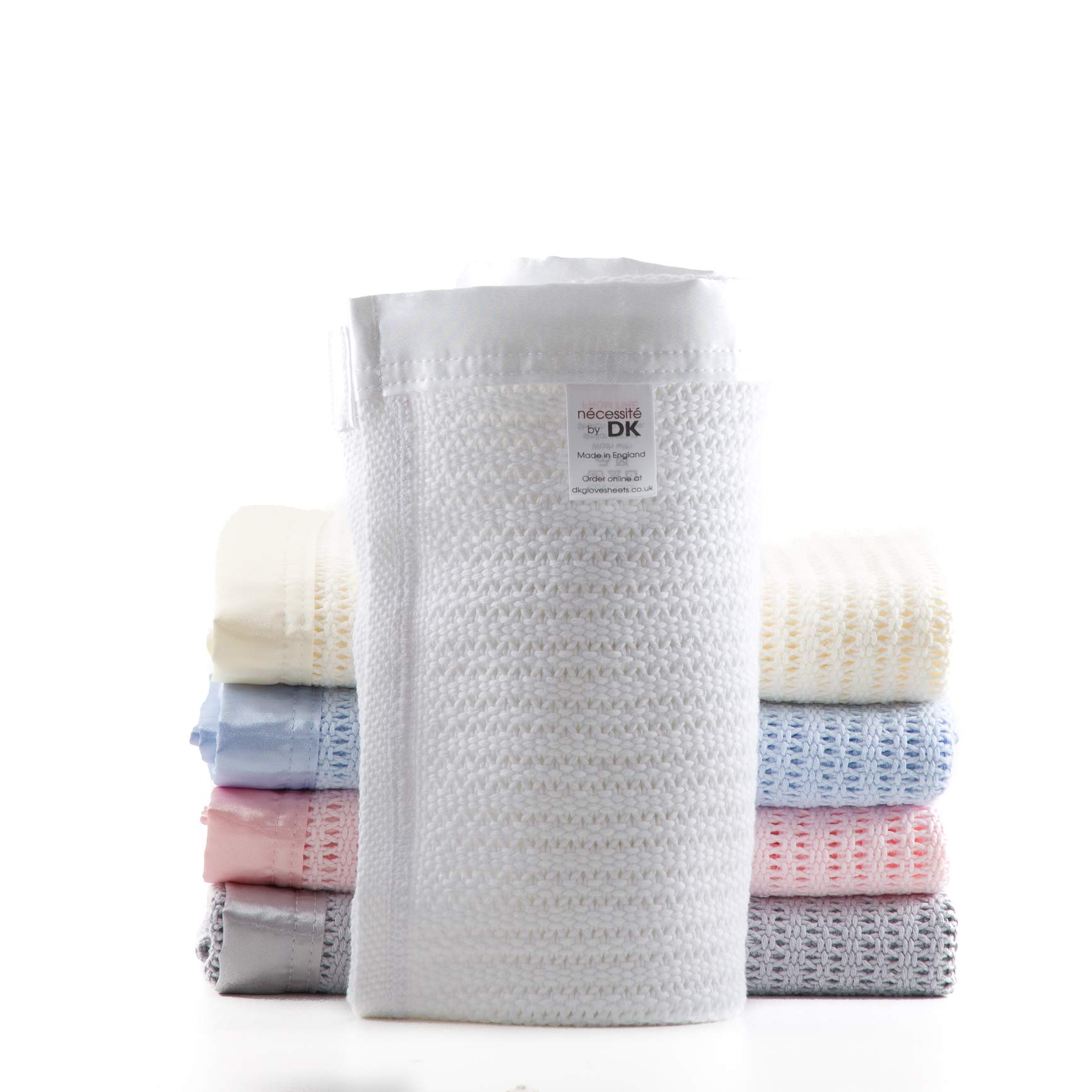 nécessité by DK, Cellular Cotton Blanket for Prams, Cribs, Moses Baskets 100x75cm (Cream)