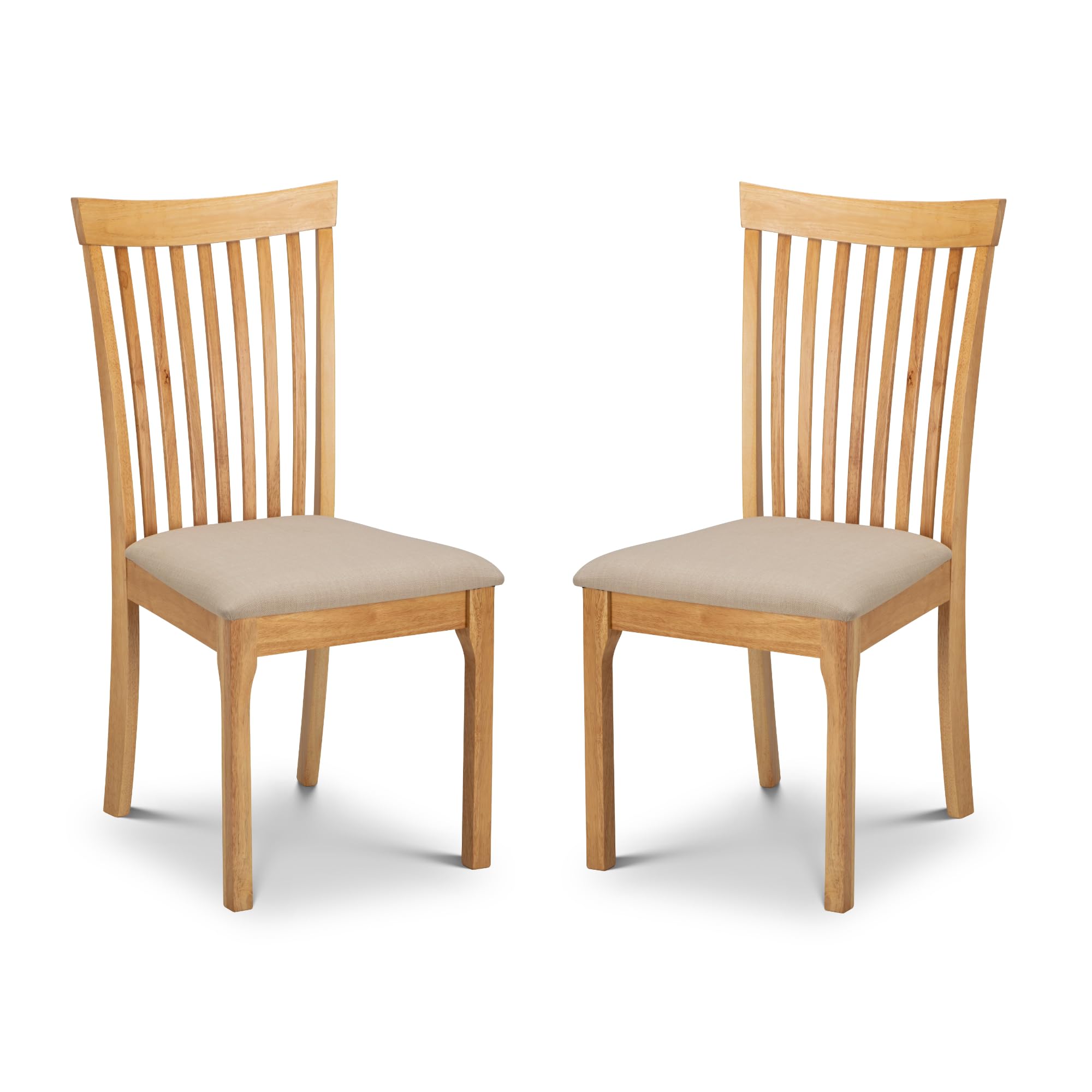 Julian Bowen Ibsen Set of 2 Dining Chairs, Light Oak, Height: 94, Width: 55, Depth: 45cm