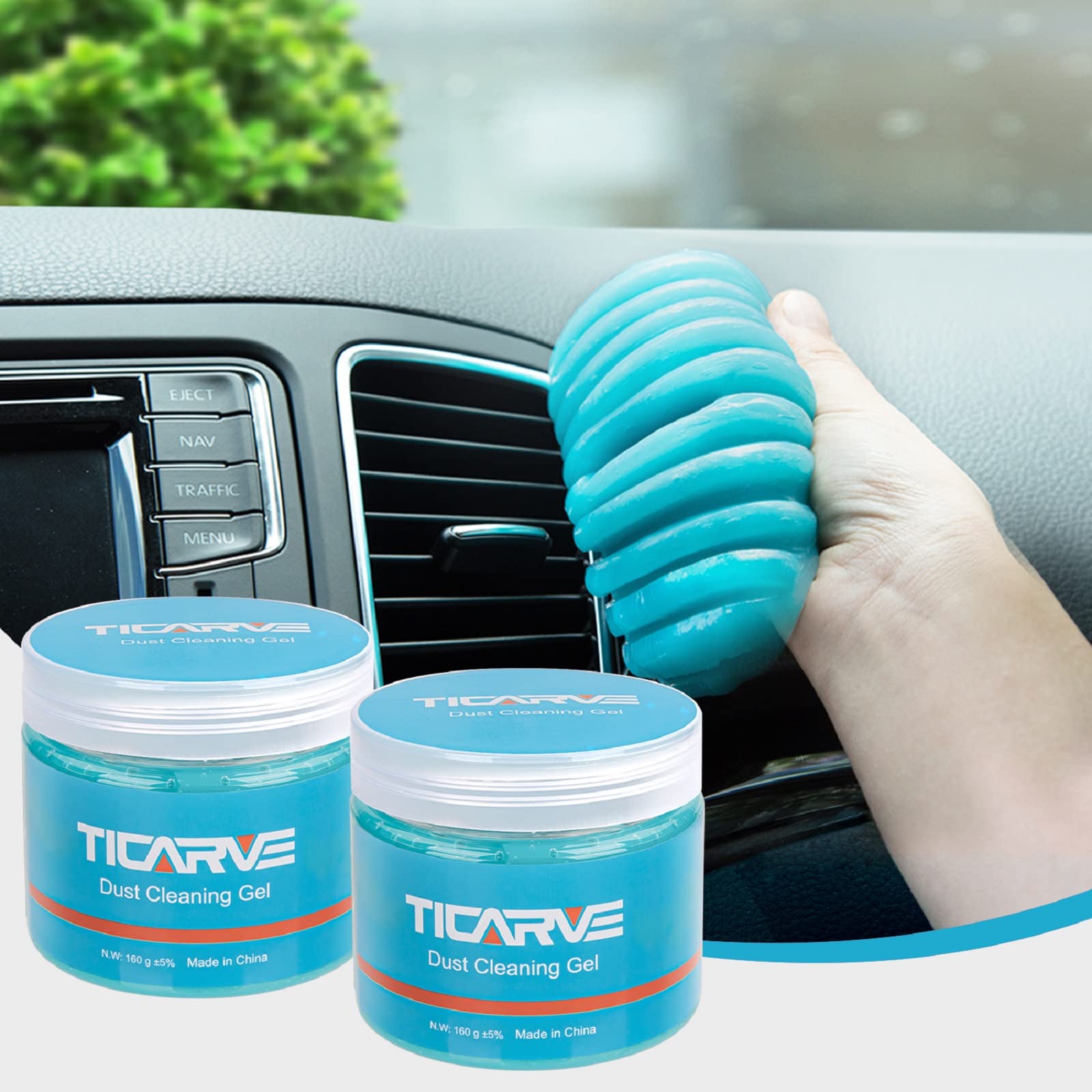 TICARVE Cleaning Gel for Car Cleaning Putty 2 Pack Auto Detailing Putty Slime Cleaner Keyboard Cleaner Universal Dust Cleaner for Car, Laptops, Printers, Remote Control — image 1