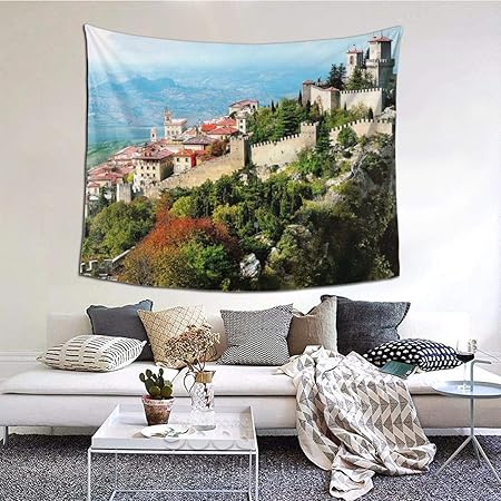 N A Italia San Marino Gebaude Burg Berge Wandteppich Dekoration Wohnzimmer Decke Amazon De