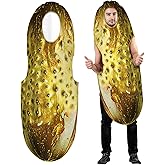Mepase Halloween Pickle Costume Adult Unisex Funny Food Costume for Men Women Fruit Jumpsuit for Cosplay Party