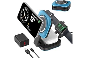 3 in 1 Wireless Charging Station for Apple Device, Foldable Wireless Charger Stand for Magsafe for iPhone 17/Air/16/15/14/13/
