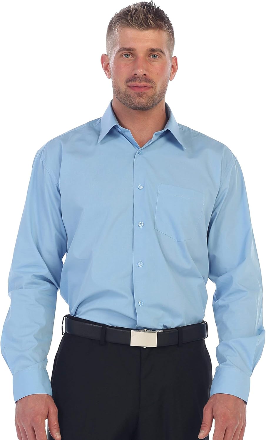 Gioberti Men's Long Sleeve Solid Dress Shirt at  Men’s Clothing store