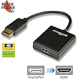 gofanco Gold Plated DisplayPort to HDMI Active Converter for 4K UltraHD Display/Monitor - Eyefinity Compatible, DisplayPort 1.2 - Black MALE to MALE - MULTIPLE SCREENS Supported for Gaming