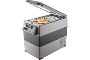 VBENLEM 12 Volt Refrigerator, 58 Quart Car Refrigerator, Dual Zone Portable Refrigerator,RV Refrigerator with 12/24V DC and 110-240V AC, Freezer Fridge Cooler, for Car, RV, Camping and Home Use(-4℉~68℉)