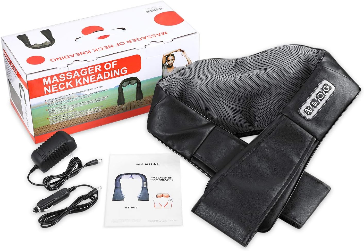 Back and Neck Massager,Neck Shoulder Massager,Electric Back Massage Deep Kneading Massage 3D Pillow for Body Massage, for Home, Office: Health & Personal Care