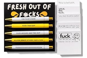 Funny Pens & Sticky Notes Set,Swear Word Daily Stationery Set,Gag Gifts for Adults Funny,Cute Novelty Office Supplies Gifts f