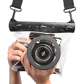 Camera Housing, Full Sealed Anti Shock, 20m Underwater Dry Bag, Pouch Diving Case for DSLR Cameras (Black)