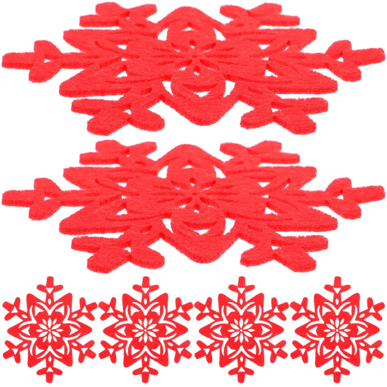 Luxshiny 16 Pack Christmas Coasters Red Snowflake Design Cup Mats Snowflake Design Cup Mats Non Slip Heat Resistant Reusable Coaster for Christmas Party Winter Holiday Wedding Dinner Decoration
