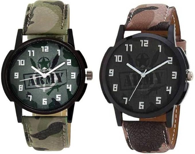 Knack KN04ARMY Exclusive Green and Brown Army Attractive Watch for Boys and Girls