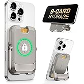 SUPCASE for MagSafe Wallet with Stand, Magnetic Wallet for Men Women, [Hold 6 Cards] [RFID Blocking] [Strong Magnetic Lock] Phone Stand Card Holder for iPhone 17/16/15/14/13/12 Series, Frost Gray