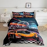 Feelyou Boys Race Car Twin Size Bedding Set Kids Racing Car Comforter Extreme Sports Comforter Set for Teens Cool Car Comforter Car Room Decor Car Sports Quilt Set 1 Comforter Set with 1 Pillowcase