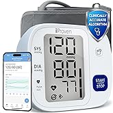 iProven Blood Pressure Monitor Bluetooth for Home Use - Upper Arm with App Integration, Easy-to-Use One-Touch Operation, and Large Display for Convenient Monitoring.