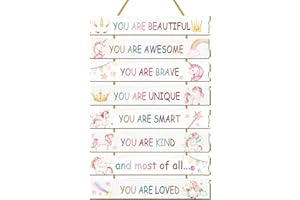 Rutiyoka Unicorn Wall Art for Girls' Bedroom - Inspirational Decor for Kids' Room & Nursery