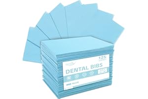UTHIN Disposable Dental Bibs 13"x18"（125Pack） - 3 Ply Waterproof Tattoo Bib Sheet for Patients - Dentist or Medical Tray Cover and Nail Table Cover Supplies, Blue
