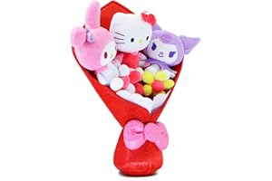 Tiralia 13-Inch Valentine's Day Plush Bouquet – Cute Plush Toys – Perfect for Valentine's Gifts, Anniversaries, and Celebrations (Red)