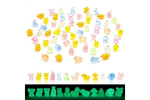 HOMICO 60 Pieces Luminous Mini Animals for Crafts Dollhouse Fairy Garden Decor Tiny Animals Decor for Car Tiny Resin Animals for Micro Landscape Plant Pots