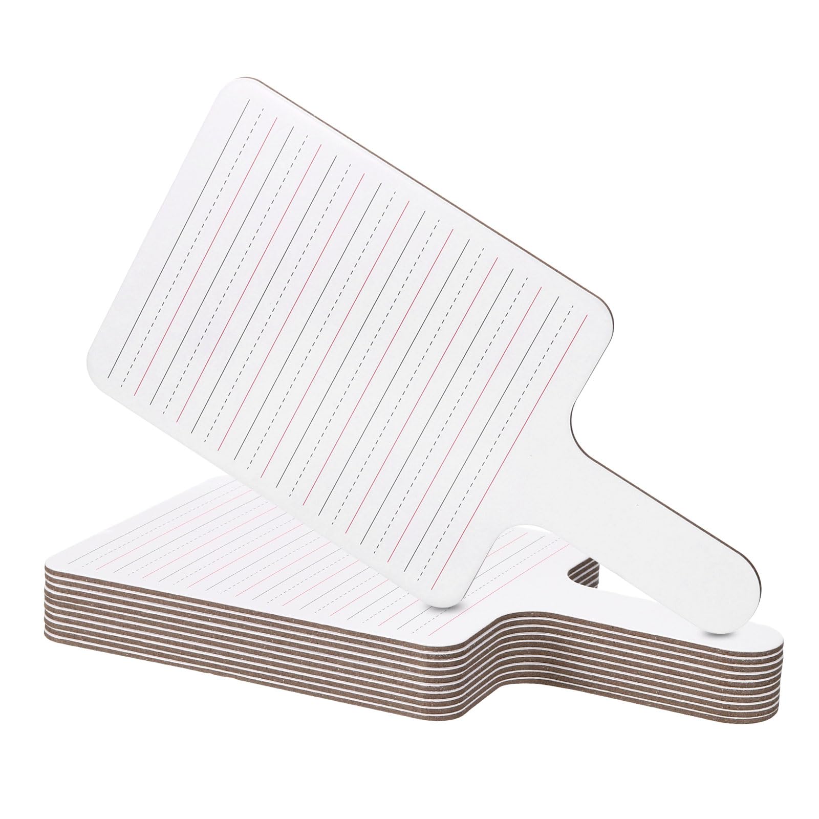 PATIKIL 11x6in Thickened Dry Erase Paddles, 10Pcs Handheld Double Side Square Answer Paddle Lined Dry Erase Boards for Voting Game Teaching Classroom Office Party