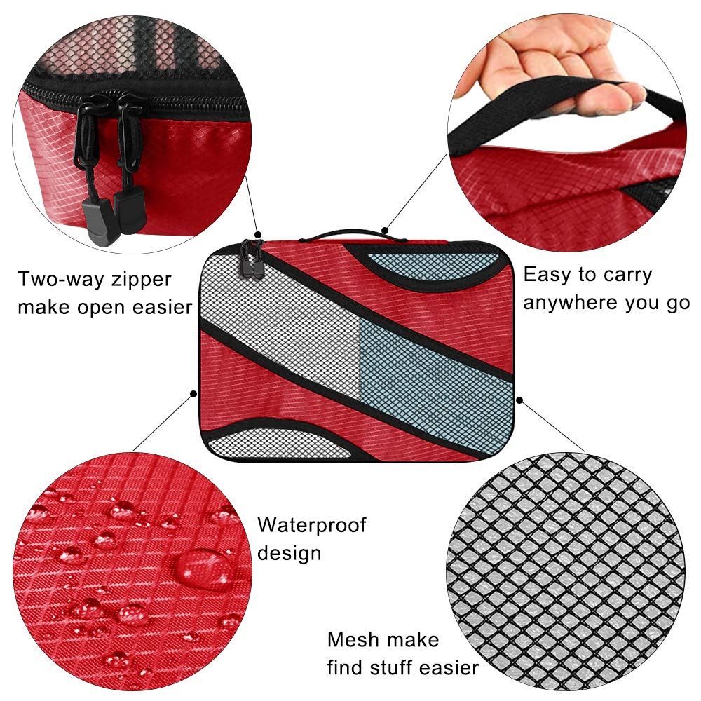 aKing Packing Cubes,7 PCS Travel Cubes Waterproof Luggage Organizer with Cosmetic Bag Travel Accessory for Suitcases